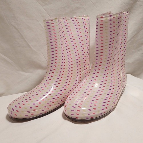 Rain boots white - rain, w/purple
